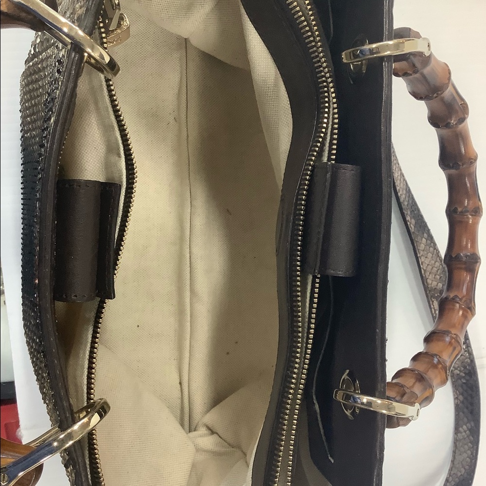 Gucci Ombre 323660 Python Bamboo Convertible Purs… - image 4